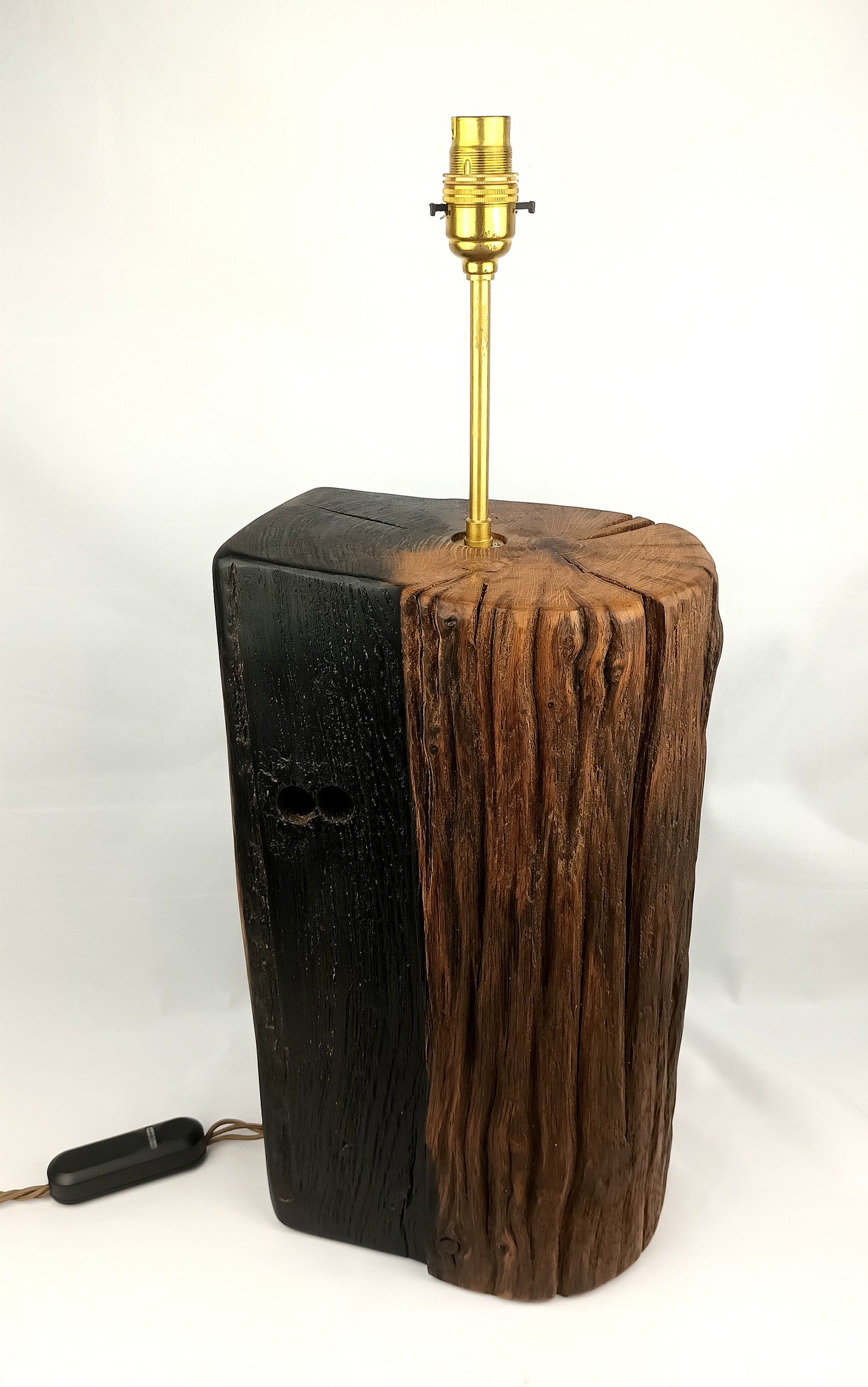 Oak Lamp Base - Salvaged Canal Lock Gate - One of a Kind