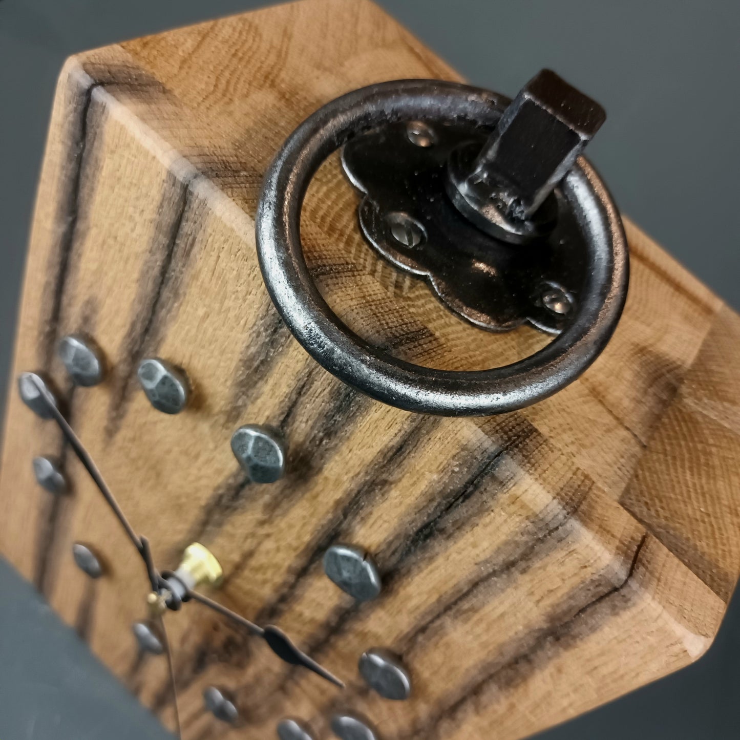 Oak Ring Handle Clock - Constructed from a Salvaged Canal Lock Gate
