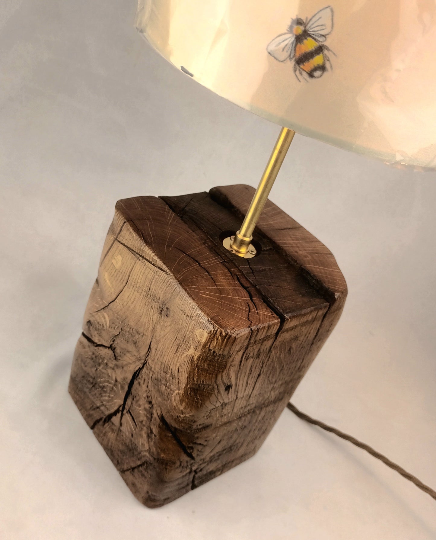 Oak Lamp Base - Salvaged Beam