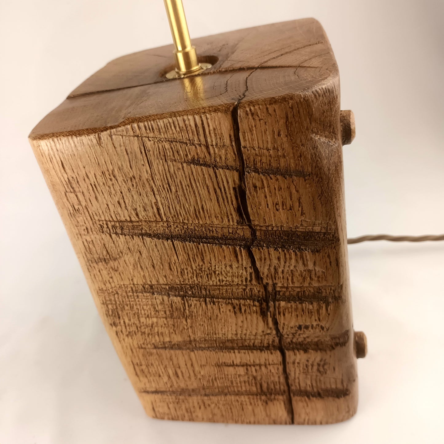 Oak Lamp Base - Reclaimed Beam