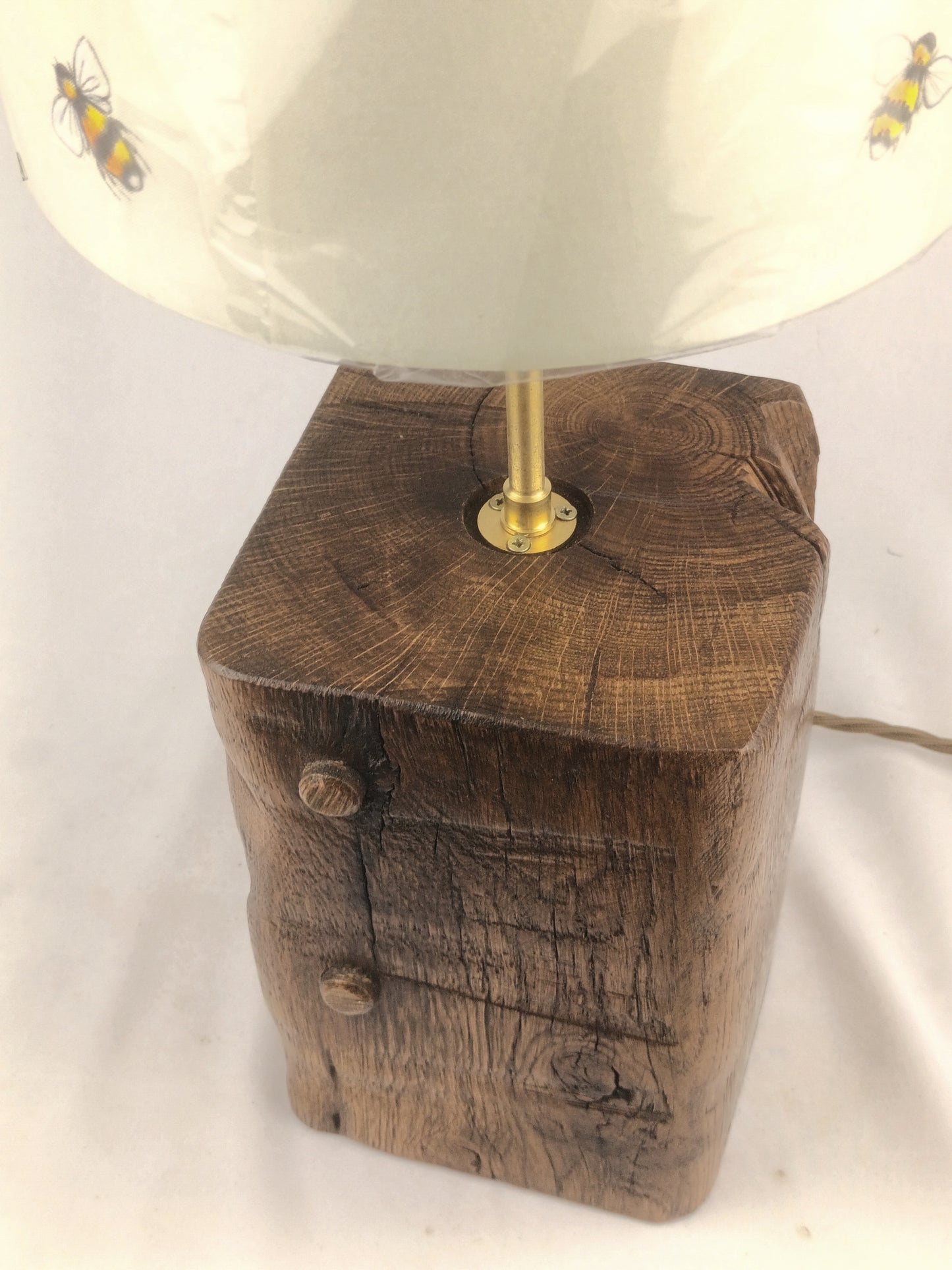 Oak Lamp Base - Rustic Beam