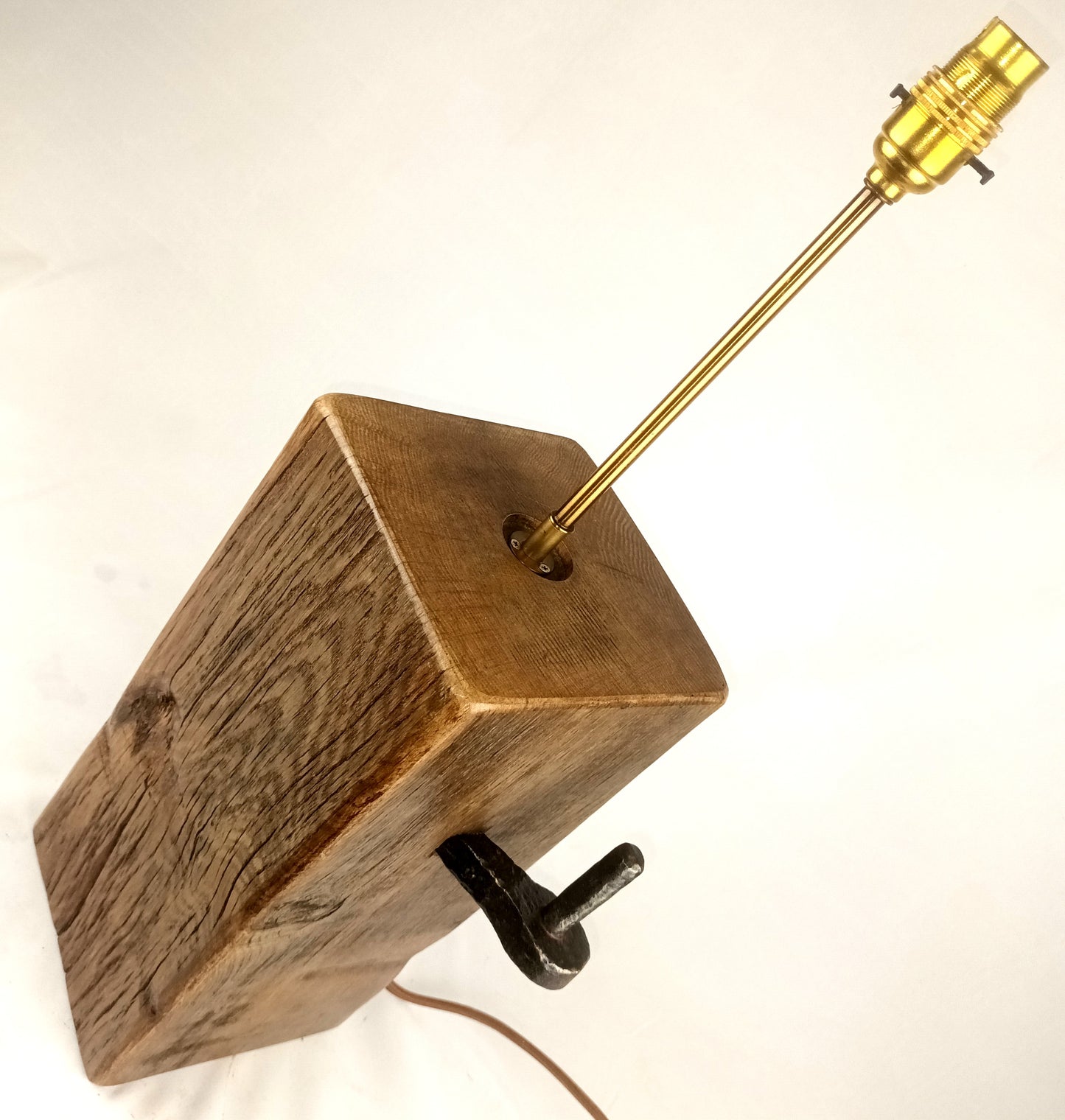 Oak Lamp Base - Salvaged Farm Gate Post