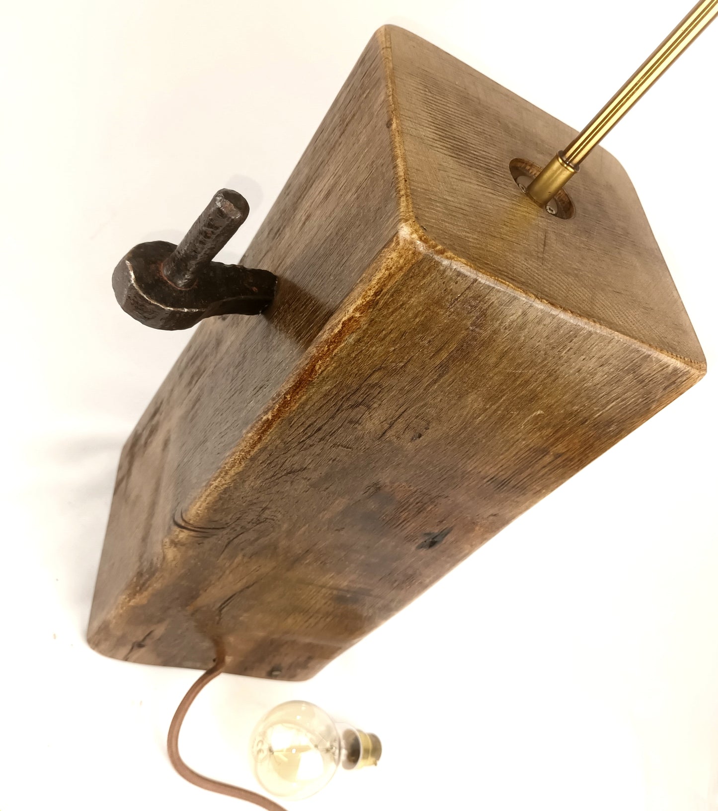 Oak Lamp Base - Salvaged Farm Gate Post