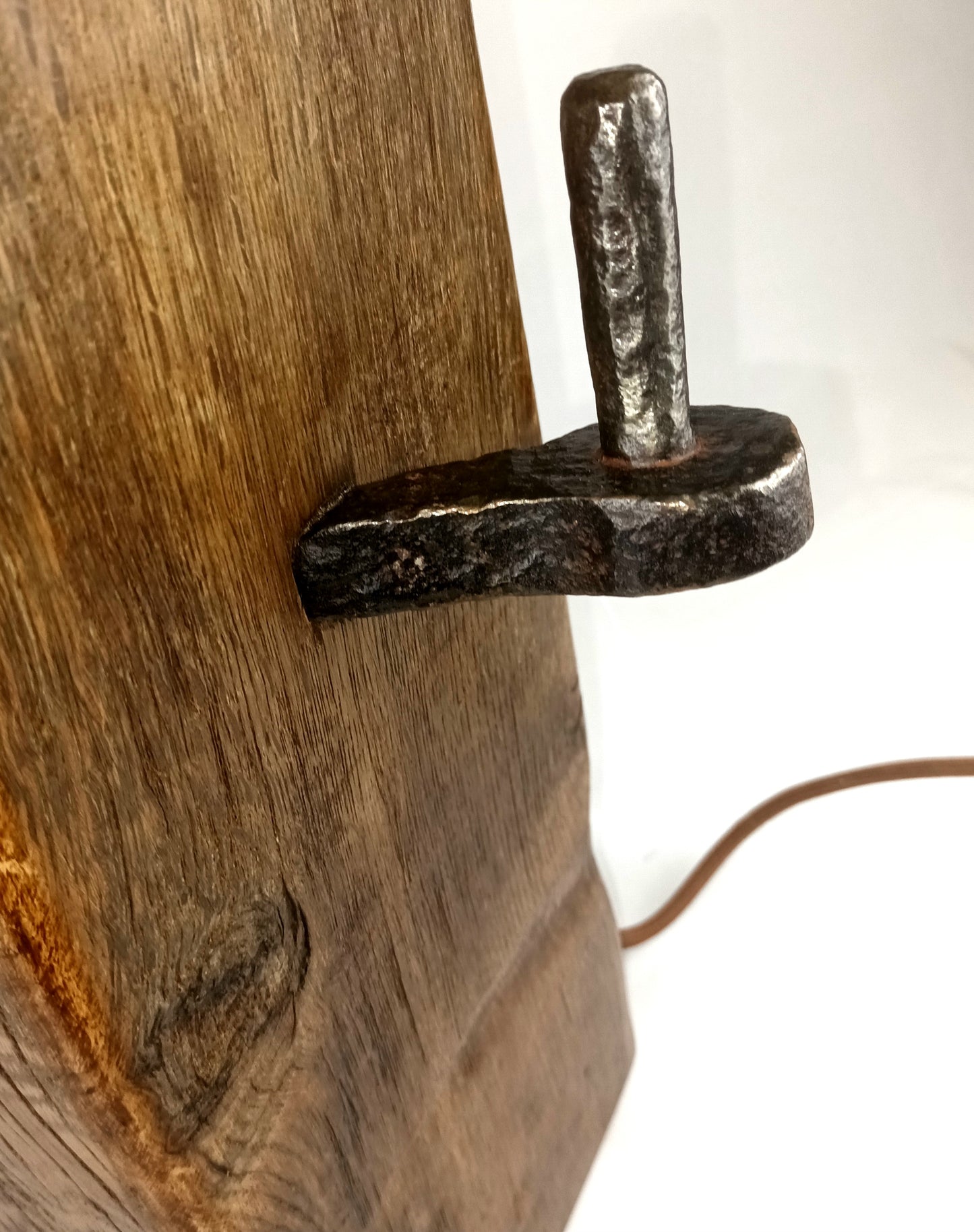 Oak Lamp Base - Salvaged Farm Gate Post
