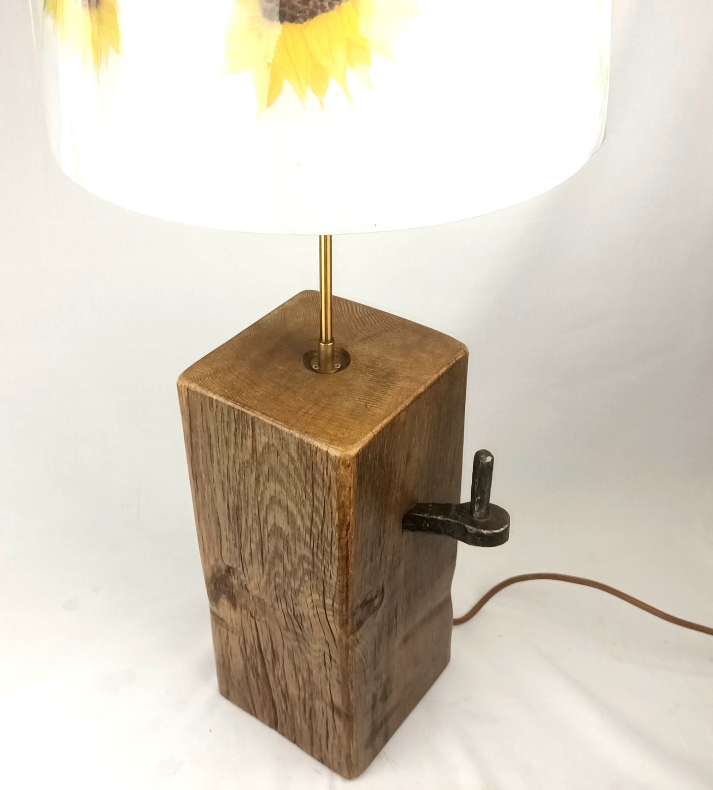 Oak Lamp Base - Salvaged Farm Gate Post