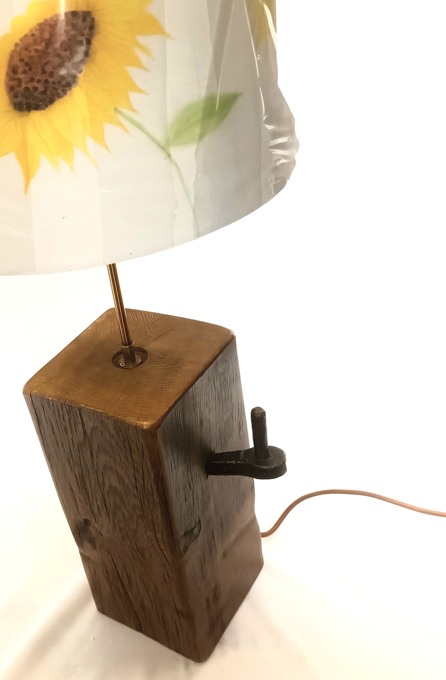 Oak Lamp Base - Salvaged Farm Gate Post