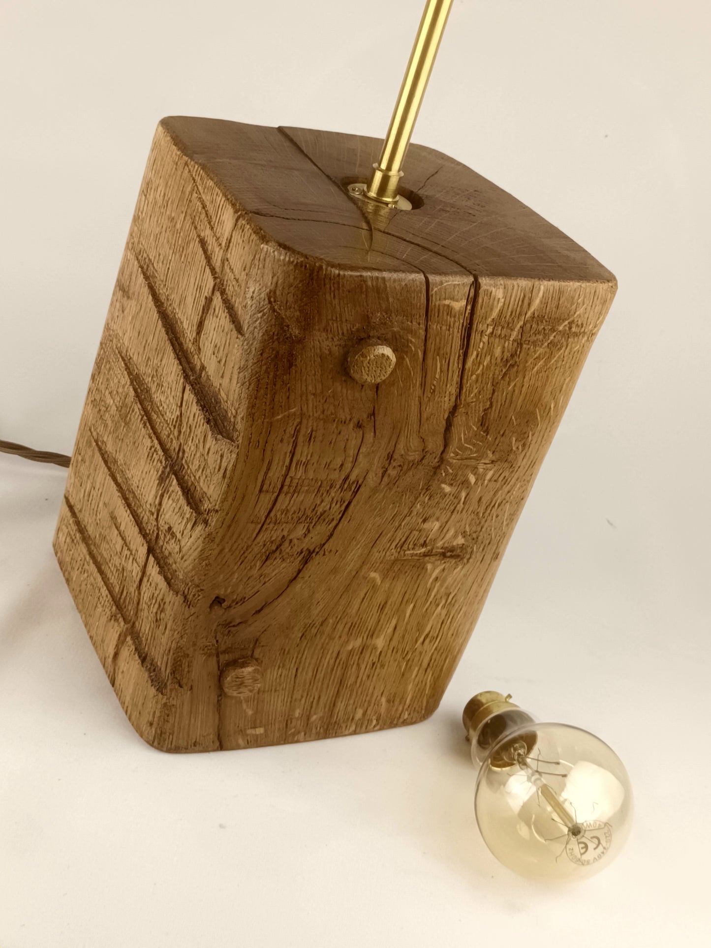 Oak Lamp Base - Reclaimed Beam