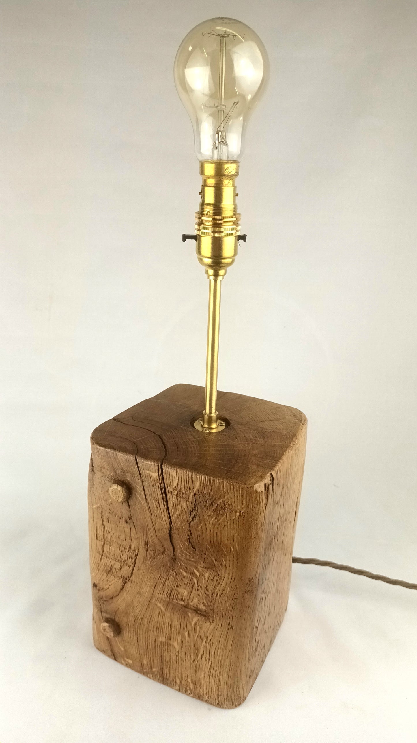 Oak Lamp Base - Reclaimed Beam