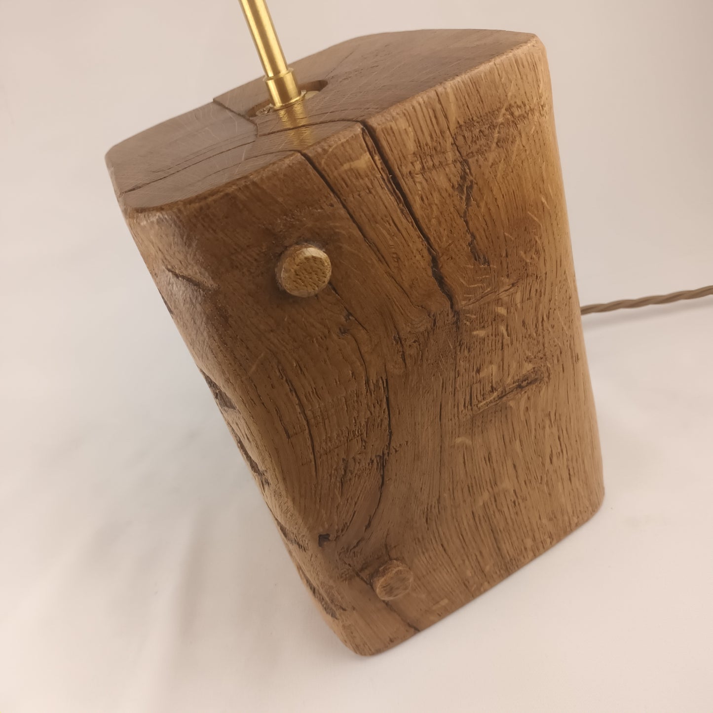 Oak Lamp Base - Reclaimed Beam