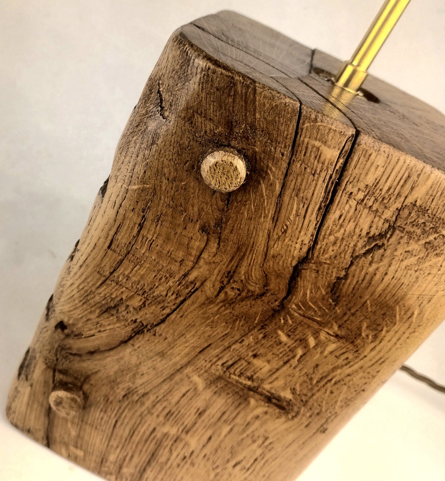 Oak Lamp Base - Reclaimed Beam