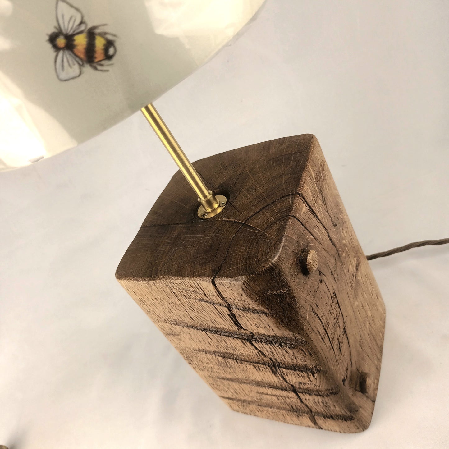 Oak Lamp Base - Reclaimed Beam