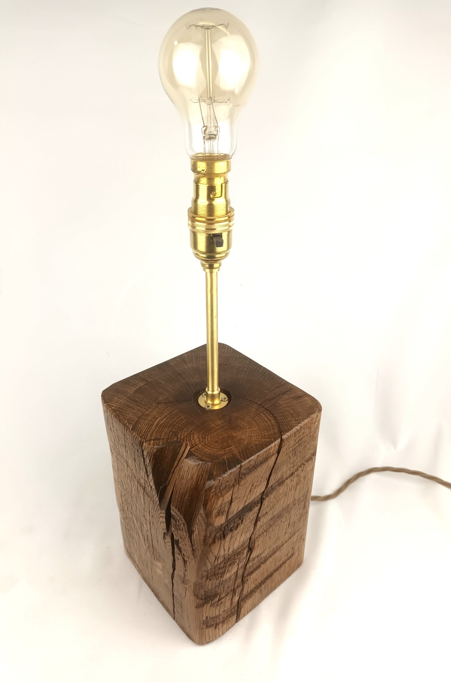 Oak Lamp Base - Rustic Beam