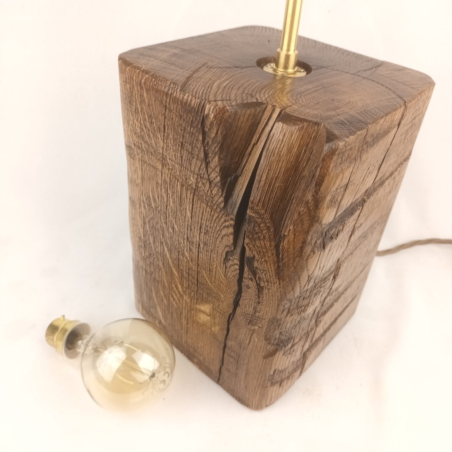 Oak Lamp Base - Rustic Beam