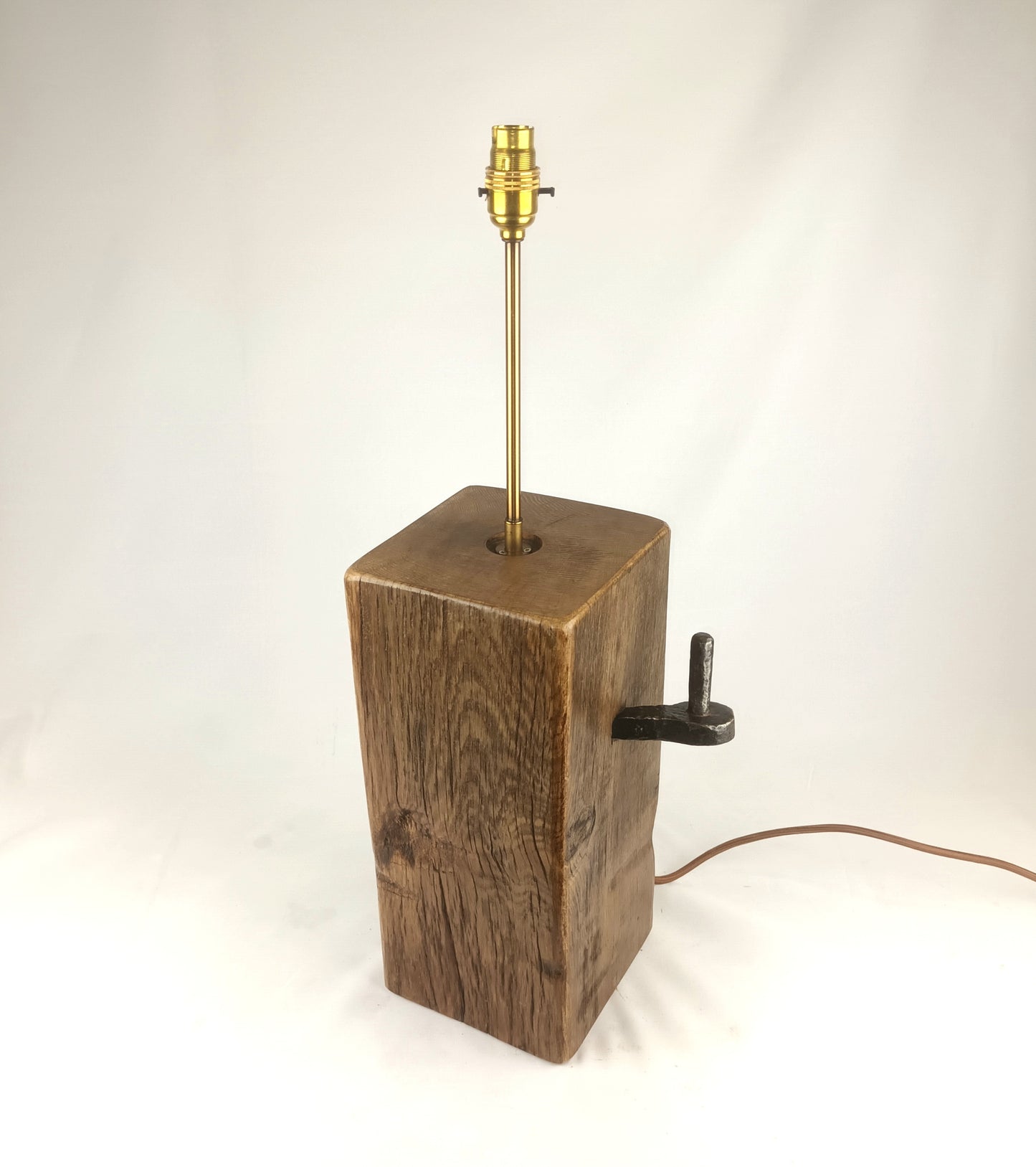 Oak Lamp Base - Salvaged Farm Gate Post